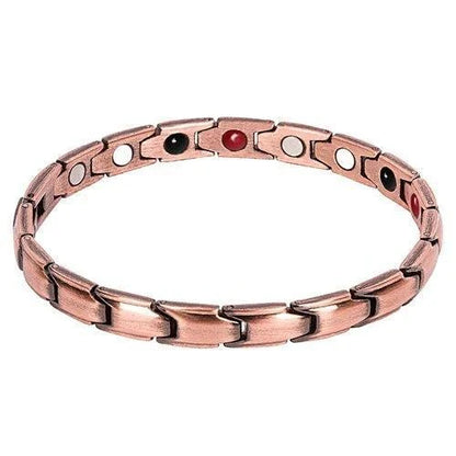 Stylish therapy bracelet with metal design for arthritis pain relief, weight loss, and energy boost