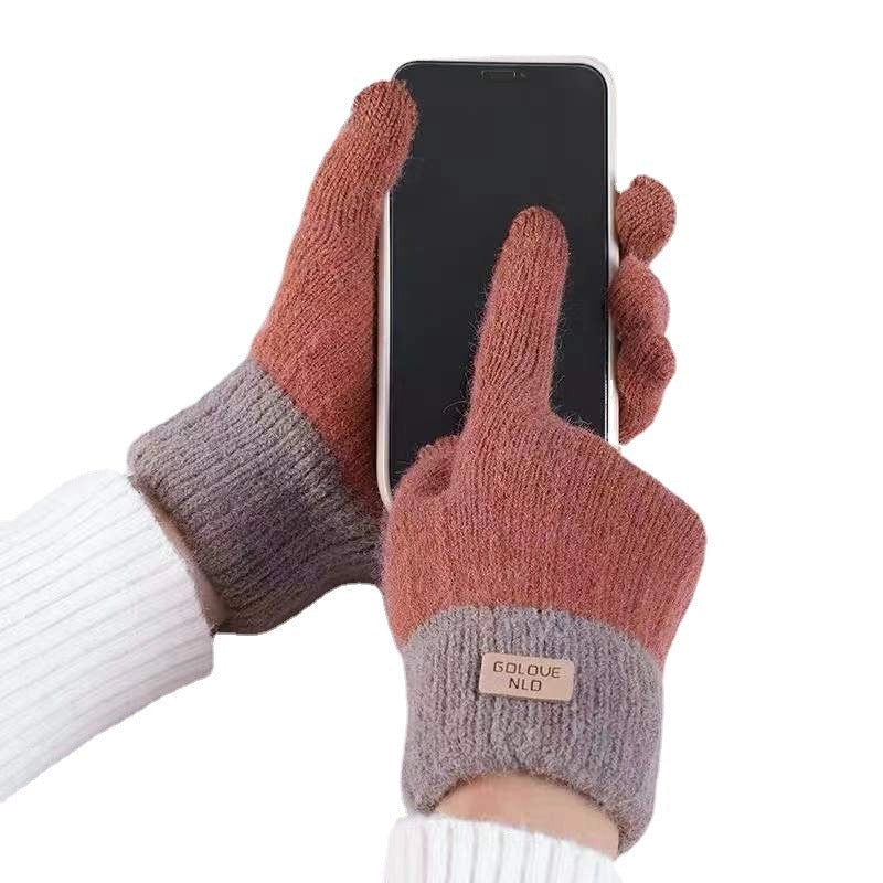 Winter mittens with embroidered stripes in various colours for warmth and style