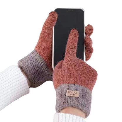 Winter mittens with embroidered stripes in various colours for warmth and style