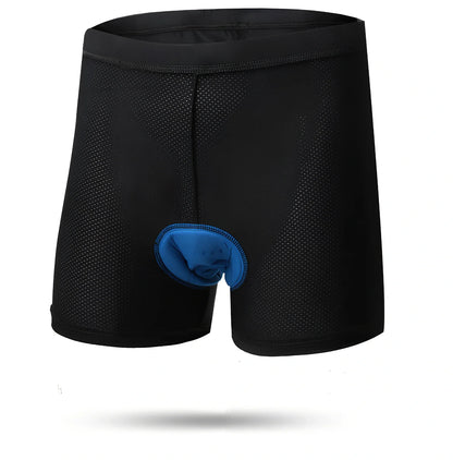 Black sponge cushion riding panties for cycling, padded polyester fit for road and mountain bikes, sizes S-3XL