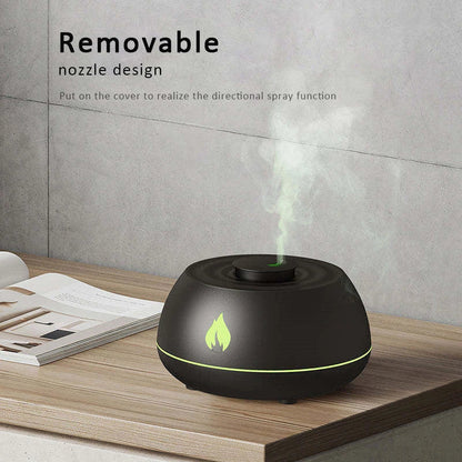 Soothing Flame Humidifier with 7-Color Lighting, Essential Oil Diffuser, and Automatic Shut-Off Feature