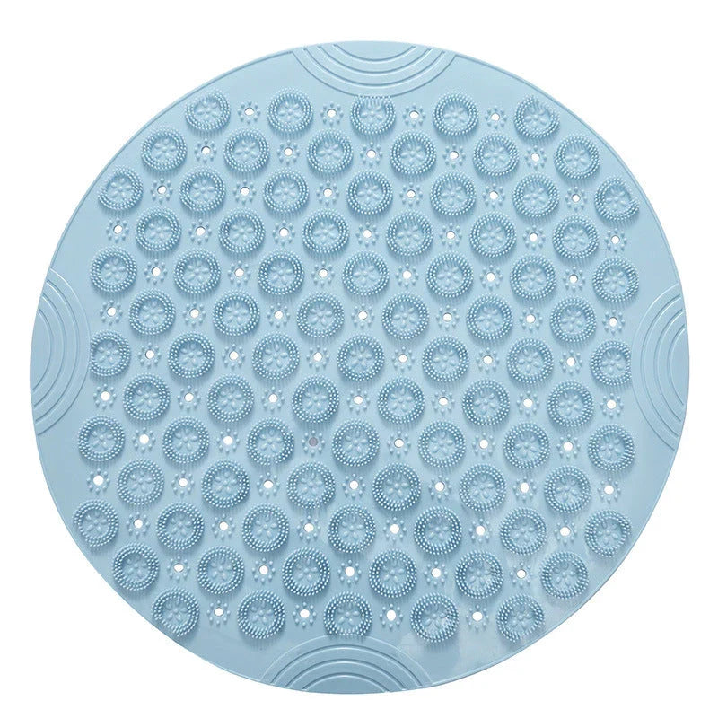 Textured Surface Round Shower Mat with Massage Texture, Non-Slip Suction Cups, and Drainage Holes for Kiwi Bathrooms