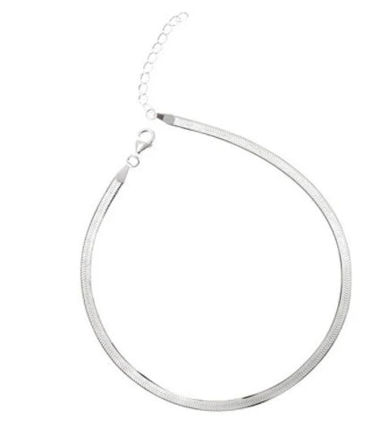 S925 silver snake bone chain anklet in silver and gold finishes, showcasing unique design and craftsmanship.