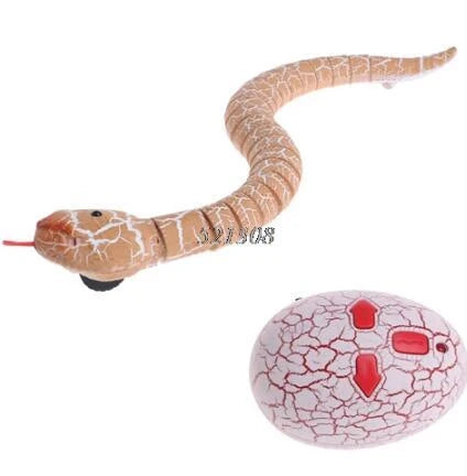 Remote control rattlesnake toy with realistic slithering motion and egg-shaped controller