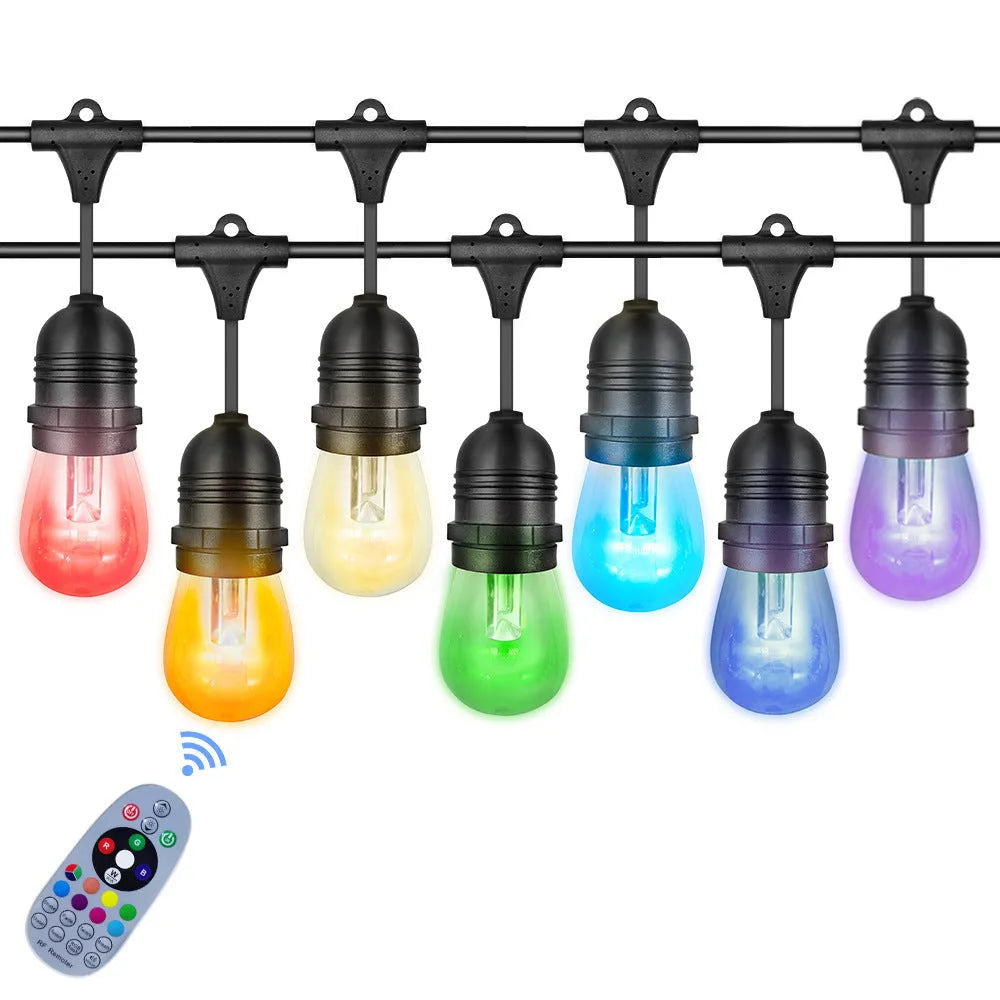 Outdoor waterproof RGB solar lights flower shaped 13 or 15 lights IP65 for courtyard garden