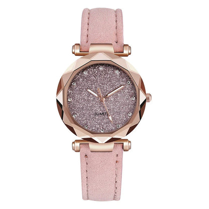 Stylish starry wristwatch with a variety of color options, featuring a sleek design and premium materials.