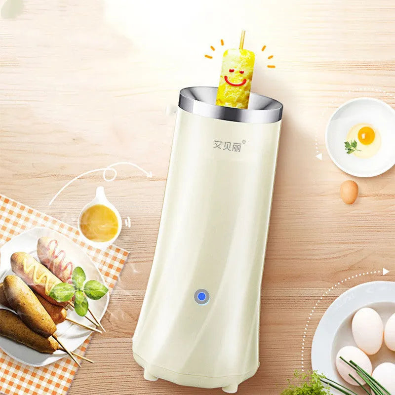Compact beige and green mini breakfast machine countertop appliance