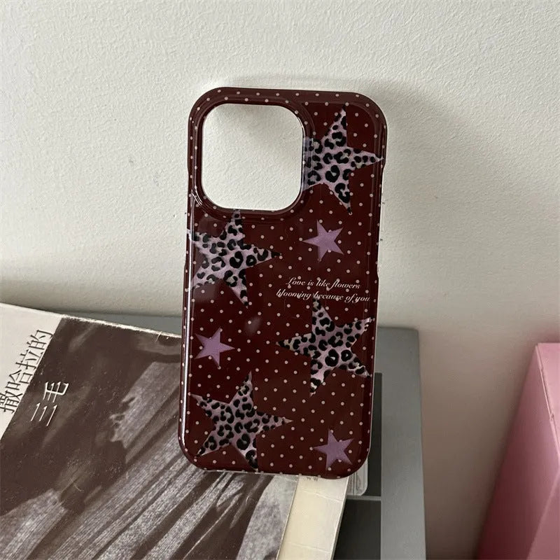 Double-layer half-pack TPU phone case with XINGX leopard print for iPhone