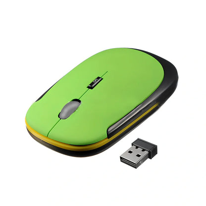 Red wireless Bluetooth optical mouse for laptops, 10x6x2cm size with 1200dpi sensor and 2m range