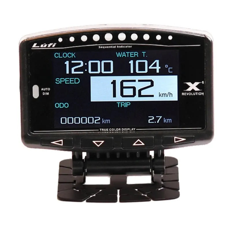 X1 automotive OBD diagnostic instrument with metal housing and LED display