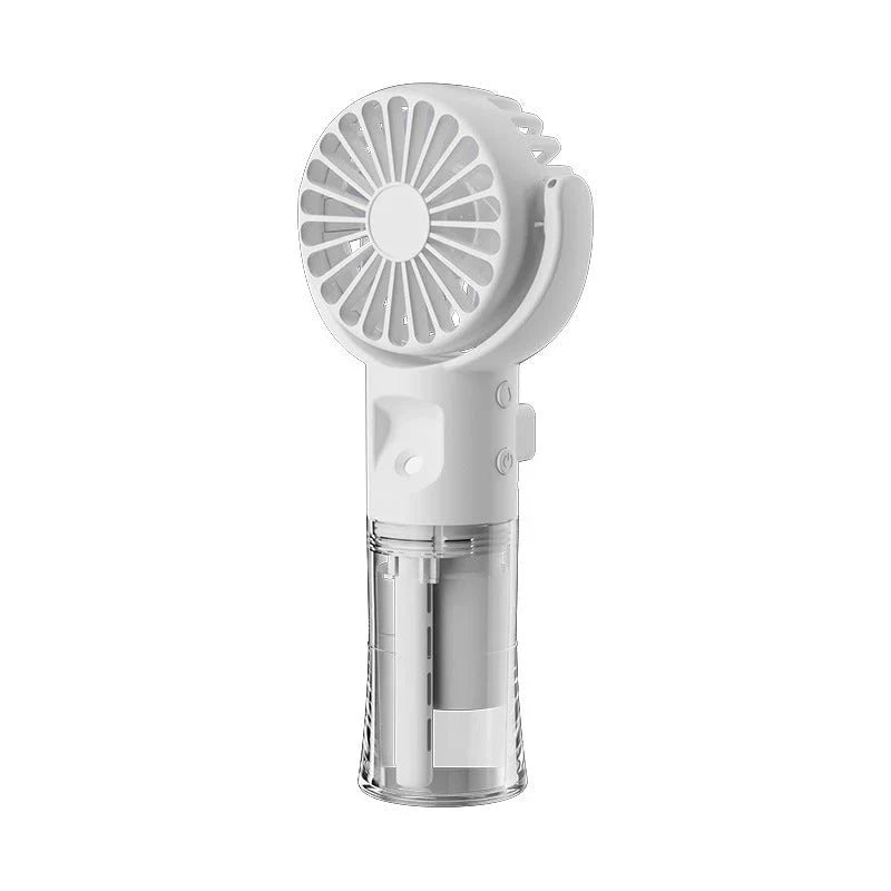 Portable Handheld Misting Fan with 4 Wind Speed Settings, USB Rechargeable, Compact and Lightweight Design for Cooling on the Go