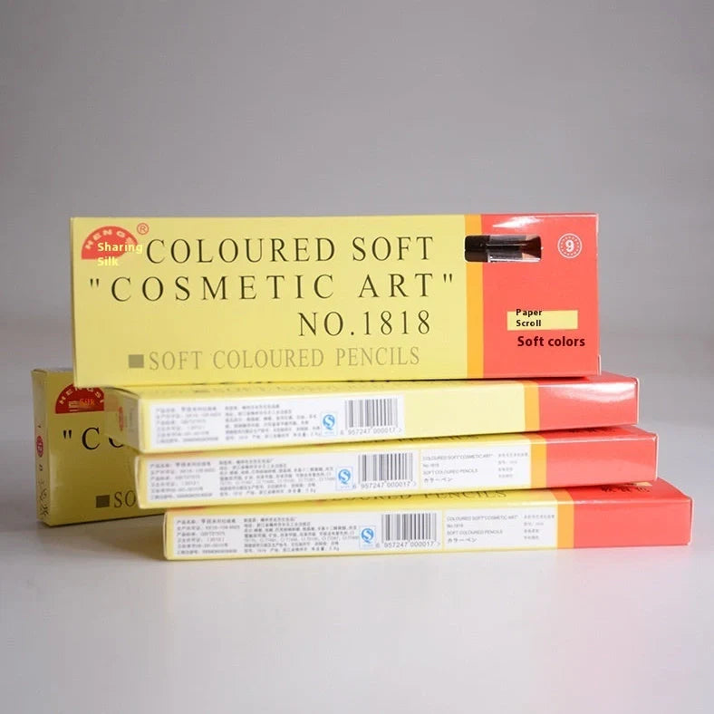 Brown microblading eyebrow pen with 0.1mm tip showing hair-like strokes on skin, 14.5cm length with protective cap