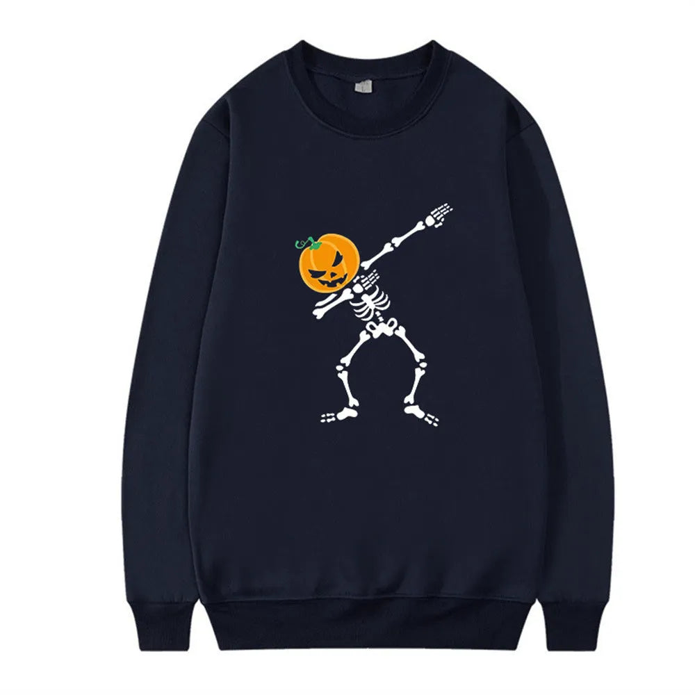 Women's printed long sleeve crew neck top in a cotton blend fabric, shown in one of five colour options.