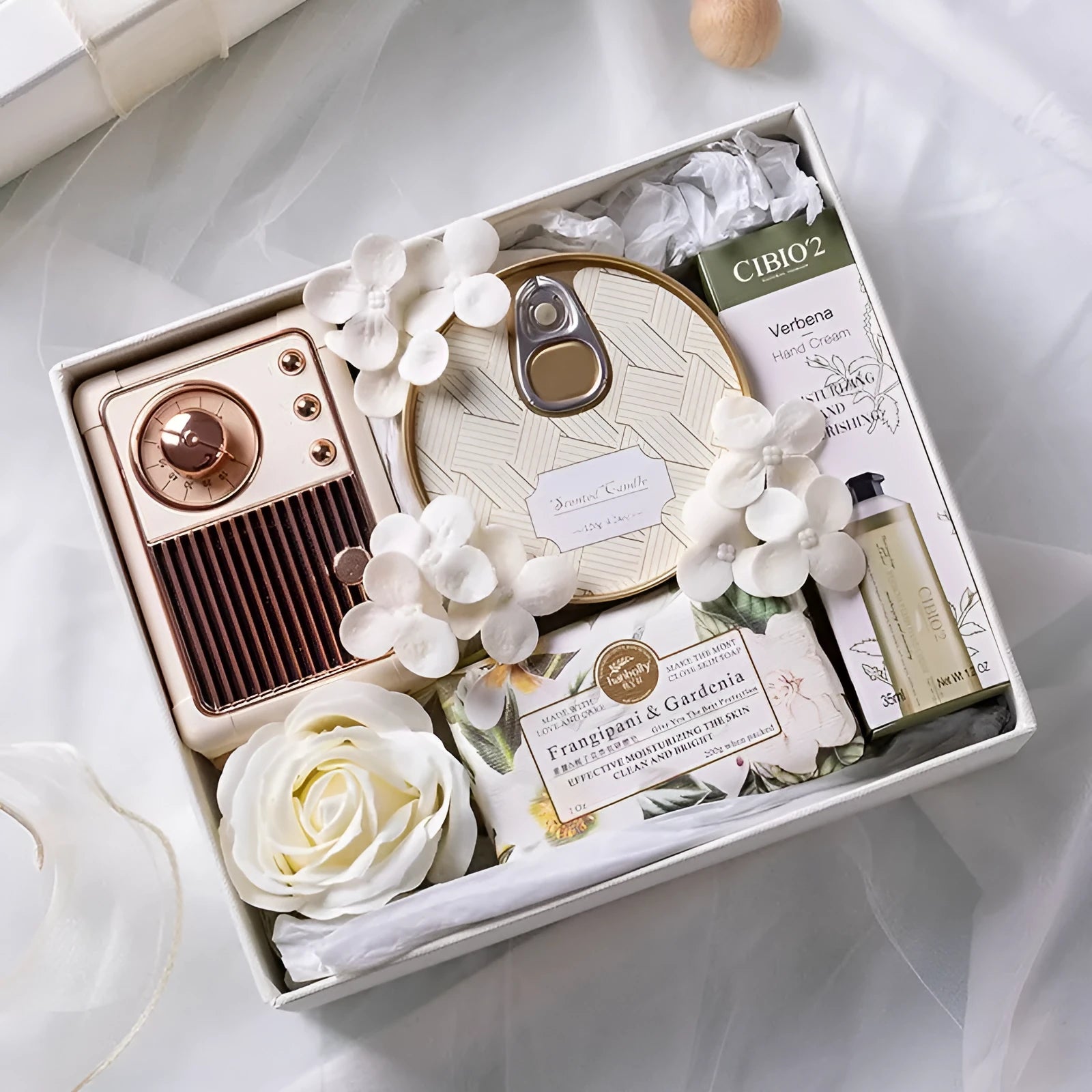 Sense Set aromatherapy gift box with skylight candles, Bluetooth speaker, and towel bear package