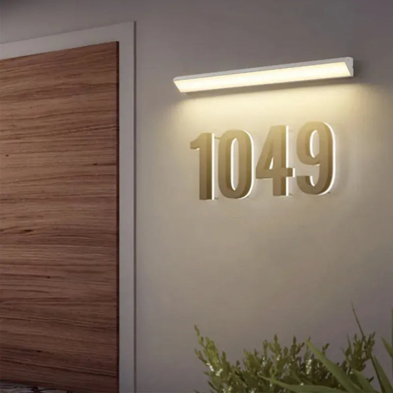 Black aluminium LED strip wall lamp 150cm 48W with PC shade, modern waterproof design