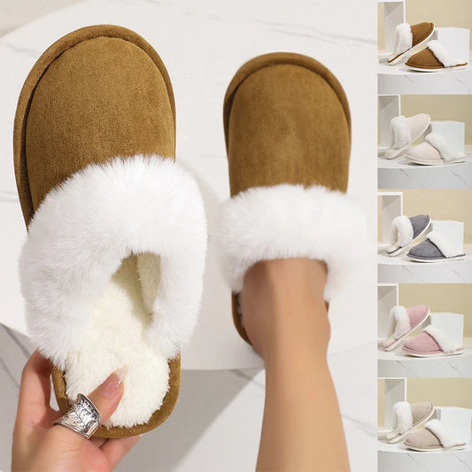Winter Warm Plush Slippers for couples in various colours with non-slip soles