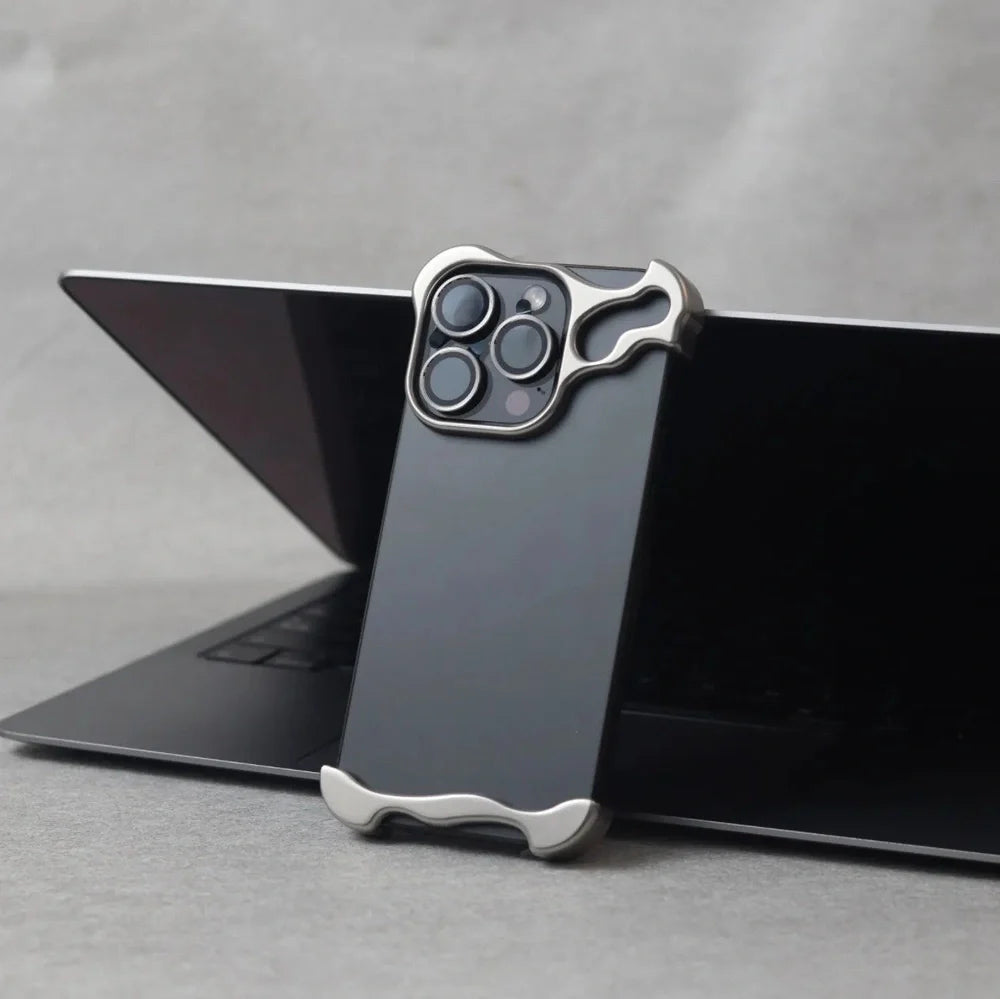 Zinc alloy iPhone case with anti-drop protection in Dark Night Purple colour