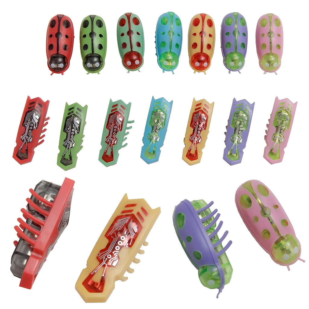 Mini electric ladybird bug cat toy crawling on floor with PVC construction and automatic movement