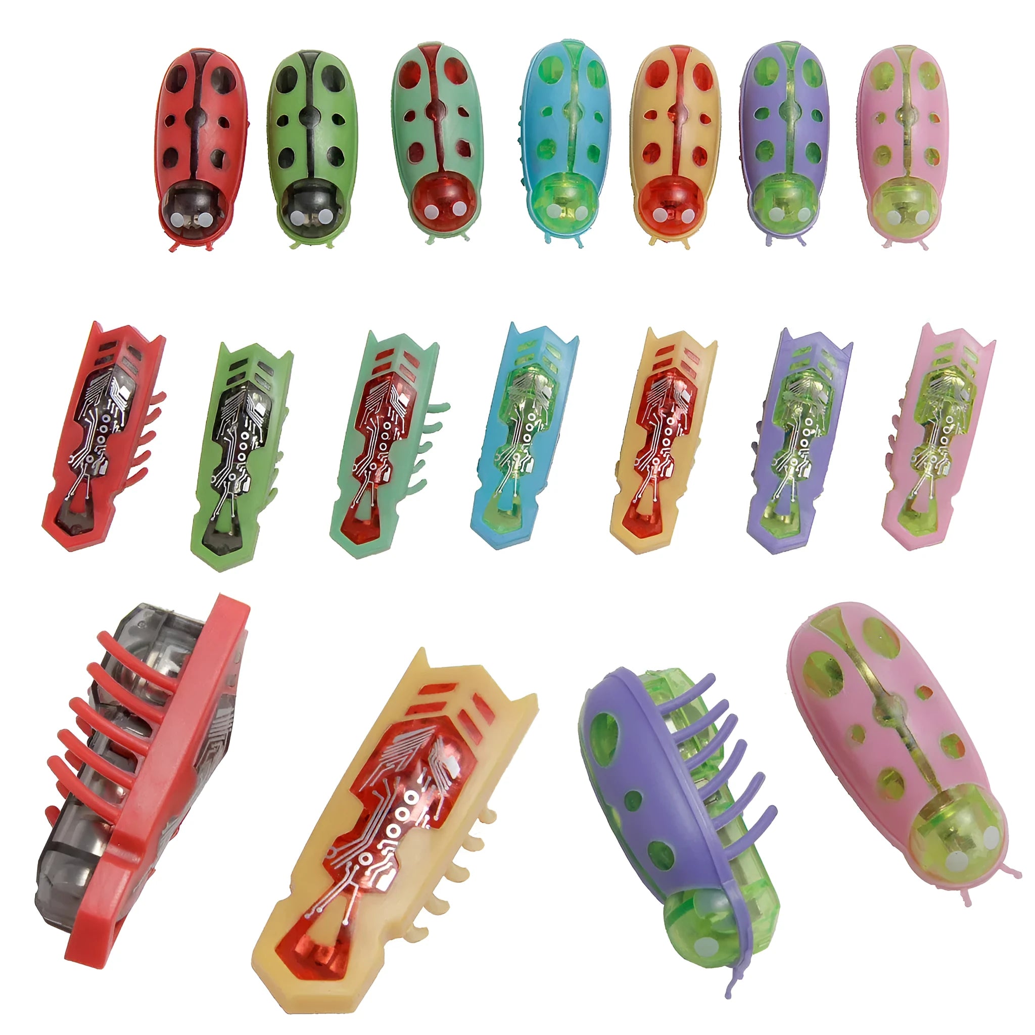 Mini electric ladybird bug cat toy crawling on floor with PVC construction and automatic movement