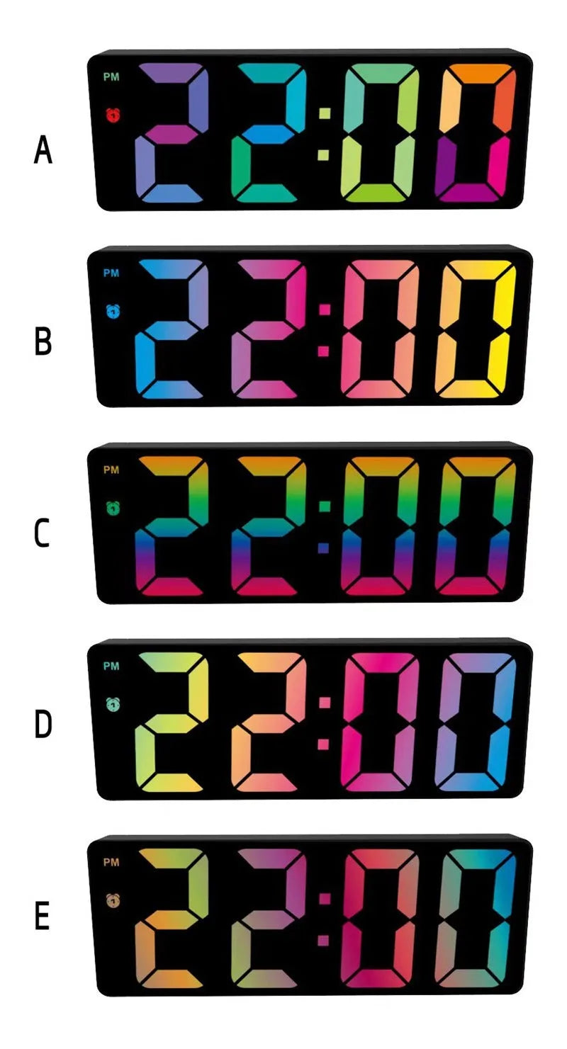 Big screen and font electronic bedside clock with 10mm thick plastic shell in modern simplicity, black or white colour options