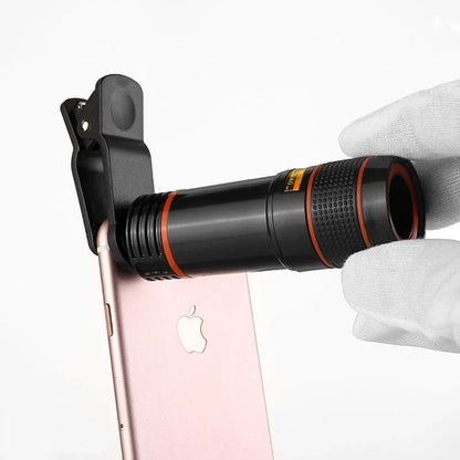 20x magnification cell phone telescope lens with anti-sidelight design for clear distant photography
