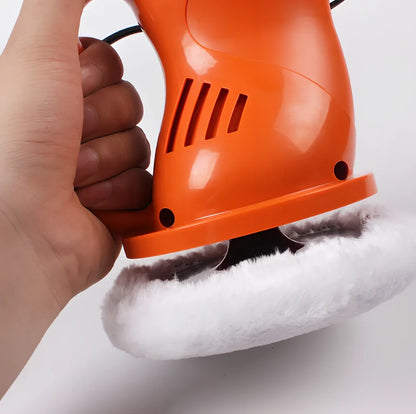 12V car polishing machine with integrated handle in black or orange colour options