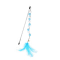 31cm long cat teaser rod with feather and bell attachment in multiple colour options