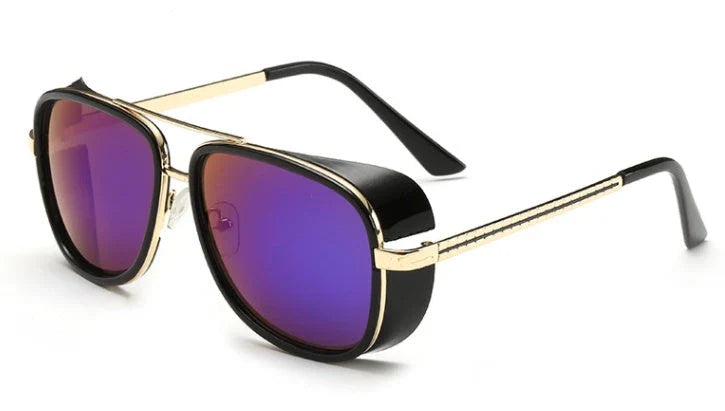 Stylish anti-glare driving sunglasses with retro-inspired design and durable metal and plastic frames