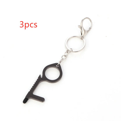 Alloy protective door opener keychain in various colours, 7.9cm in size