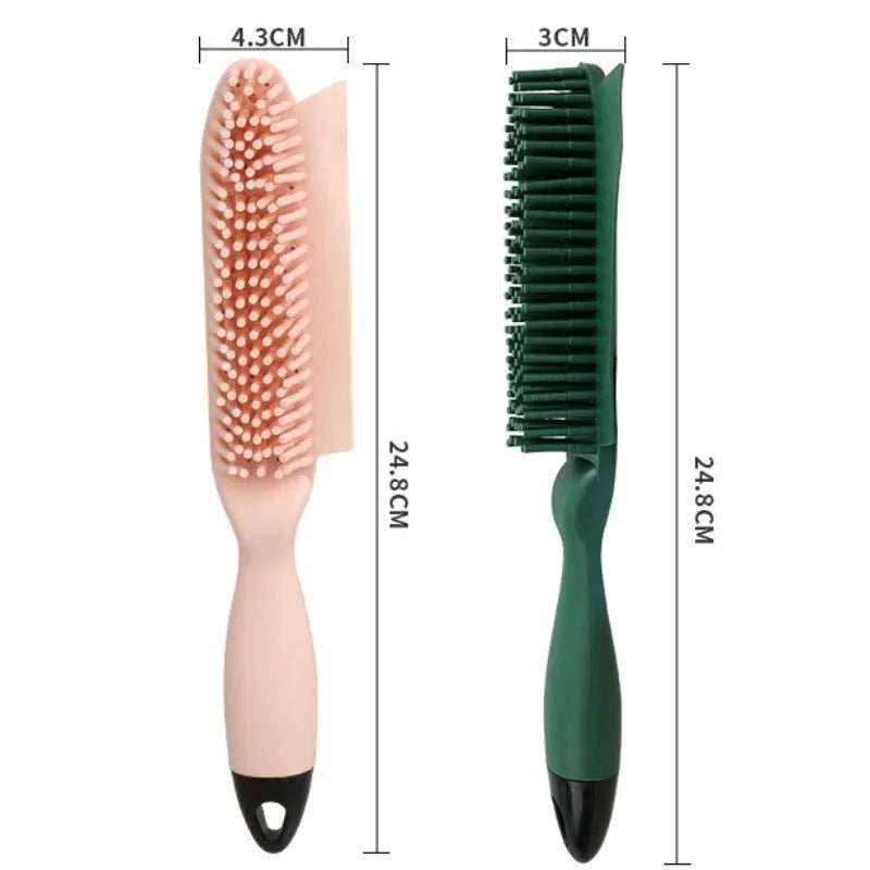 Green dog brush with grooming comb, massage pins, and removable sticky roller for pet hair removal