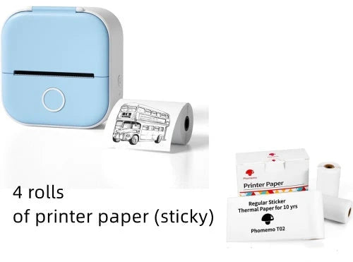 Portable Mini Thermal Label Printer with Bluetooth connectivity in various colours