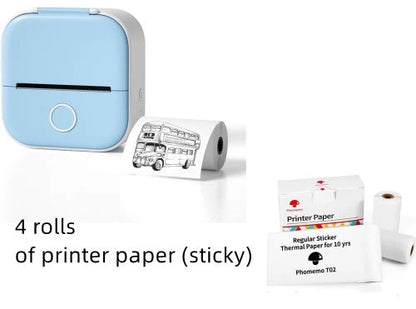 Portable Mini Thermal Label Printer with Bluetooth connectivity in various colours