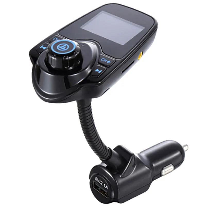 Black car MP3 Bluetooth player FM transmitter for hands-free audio streaming