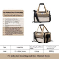 Portable one-shoulder cat bag nylon pet air tote chestnut brown carrier for small pets