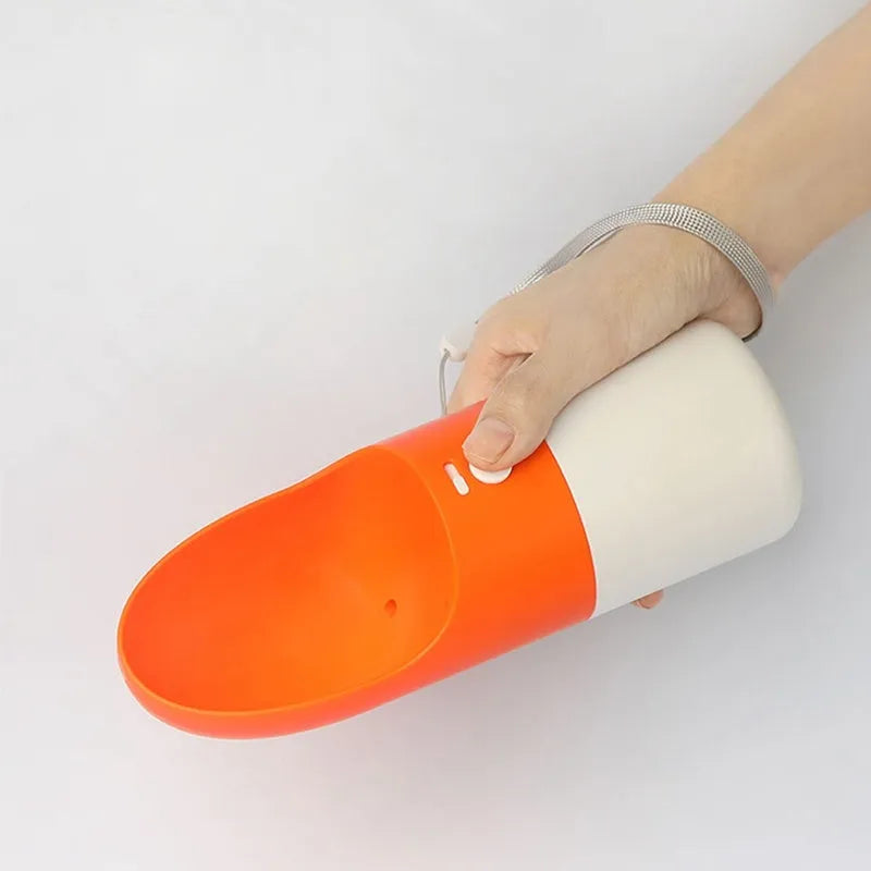 White Moestar rocket-shaped pet drinking cup with grey accents and 270ml capacity
