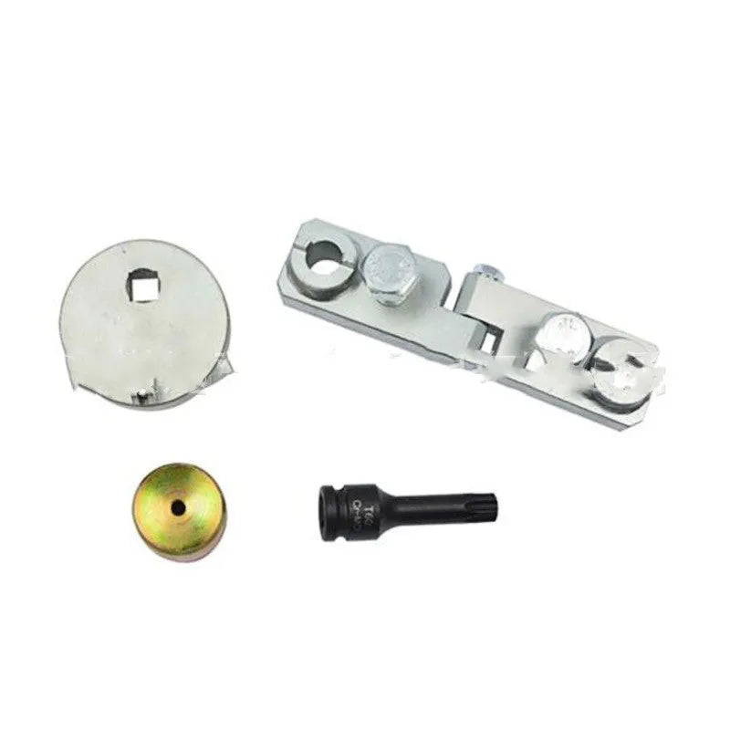 Volvo engine timing tool set with 8 carbon steel alignment tools for cylinder head work.