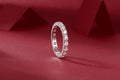 Van Gogh Starry Sky wedding ring set with 0.1-carat moissanite in S925 silver platinum plated, gift box