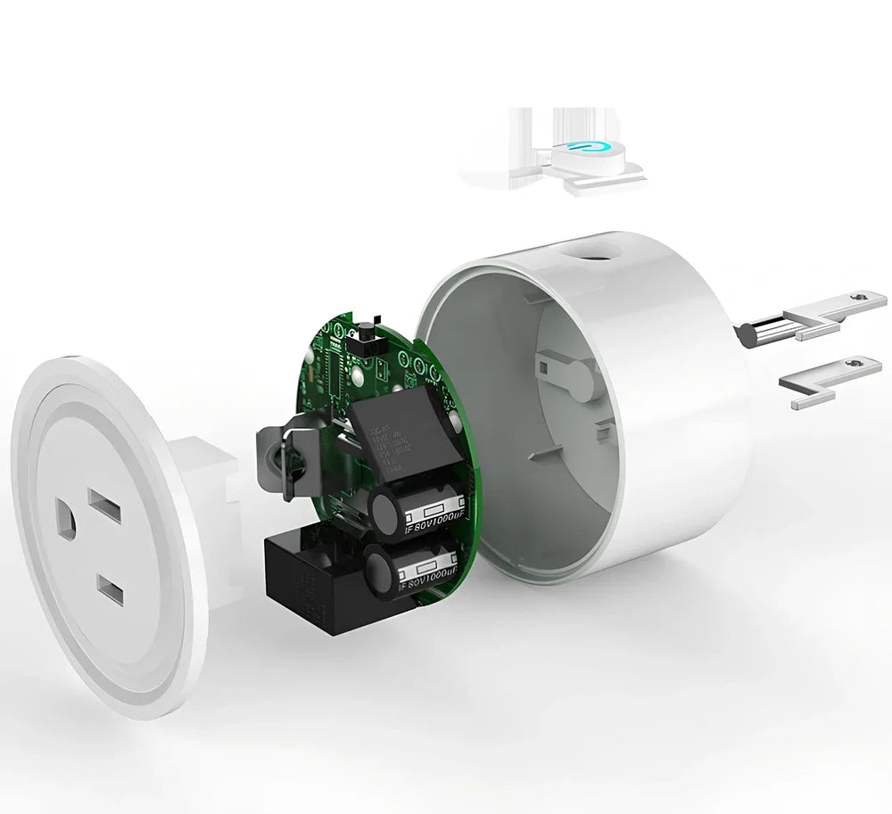 UK three-pin WIFI smart plug adapter with four outlets and USB ports for remote control via app or Alexa