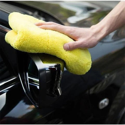 Two-colour double-sided car cleaning towel for scratch-free wash