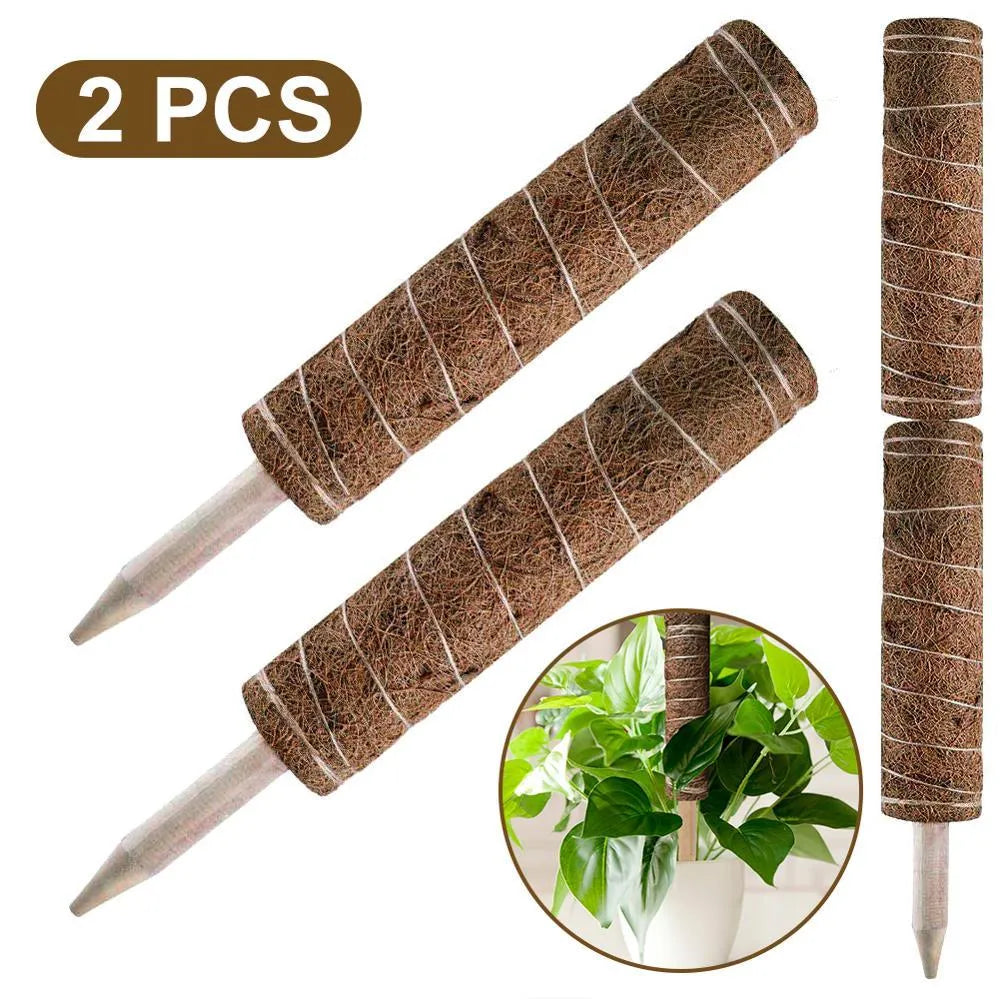Natural coconut moss fiber totem pole for climbing plants with wooden pole and PVC connector