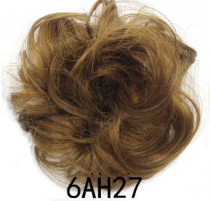 Synthetic wavy curly messy hair bun for women, 12cm diameter, high-temperature wire