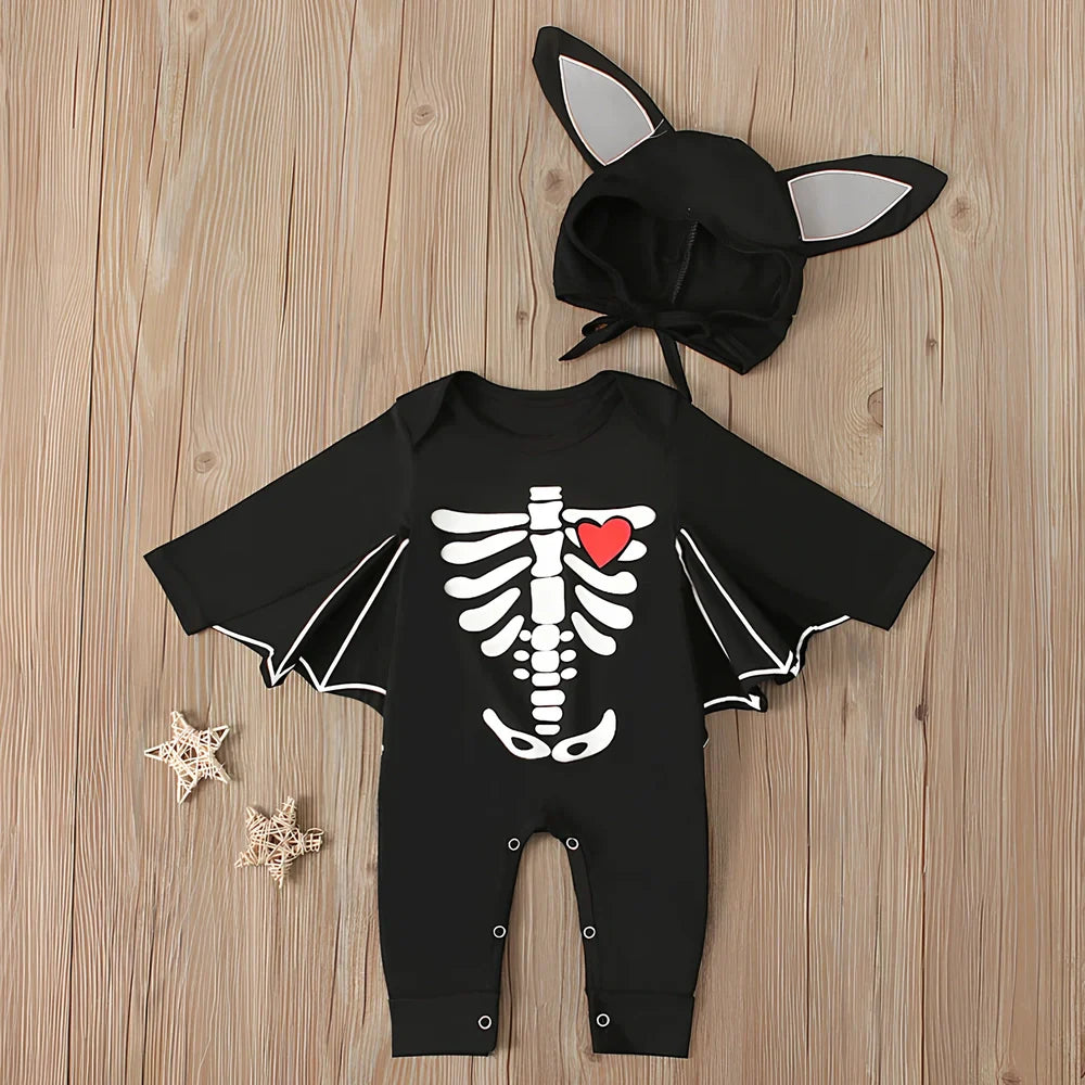 Black cotton headband two-piece children's set, long sleeve top and headband for sizes 70-100cm, 70% cotton fabric