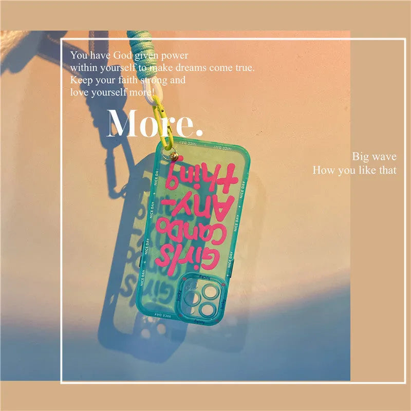Graffiti personalised lanyard phone case for iPhone with painted animal design and detachable strap