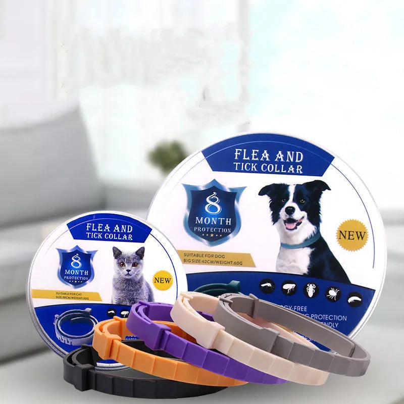 Pet anti-mosquito collar for cats and dogs – adjustable, waterproof, natural plant extract insect repellent