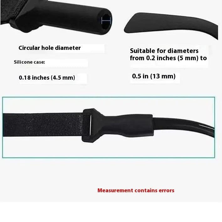 Black adjustable glasses cord with silicone ends for adult and children's eyewear retention