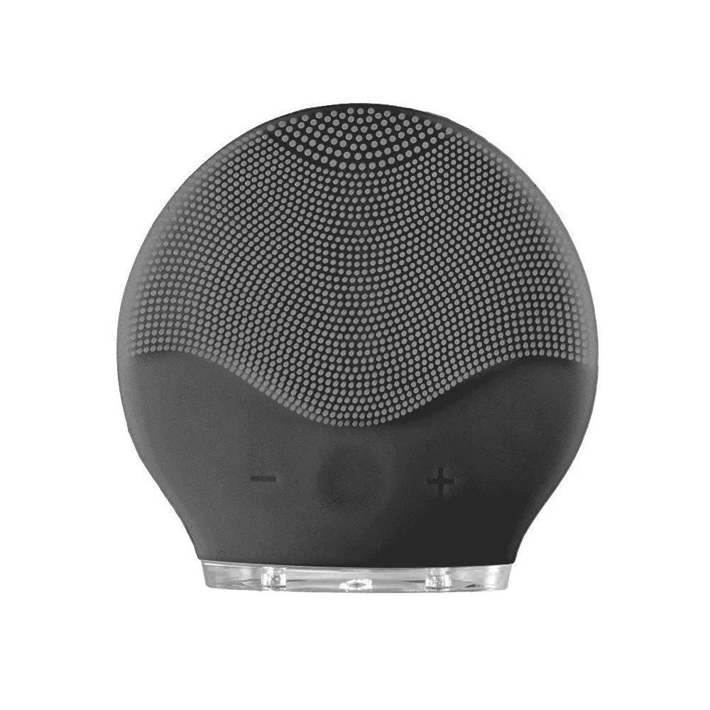 Electric waterproof silicone cleansing instrument with USB charging and sonic vibration in pink