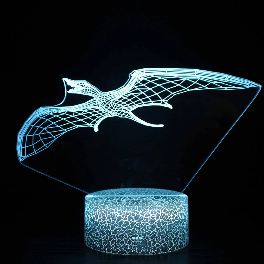 Acrylic LED touch remote control cartoon night light with black background and colour modes