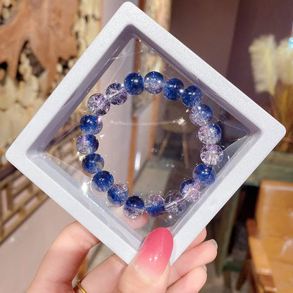 Unisex ice-permeable floral beaded bracelet with geometric design and round elements