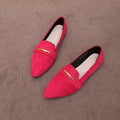 Women's casual flat pointed toe pumps in black, no heel, with middle mouth cutting depth 7-11cm