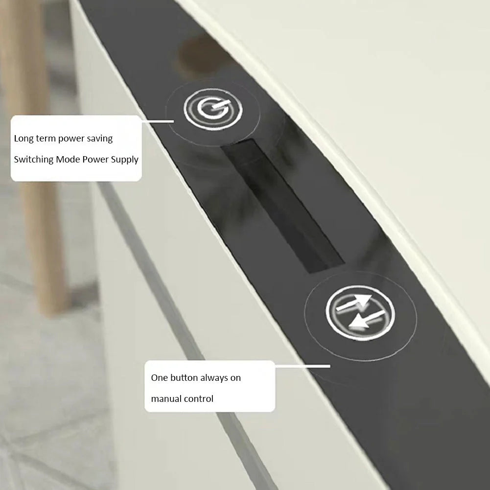 Automatic Induction Flip Trash Can with smart sensor and white finish